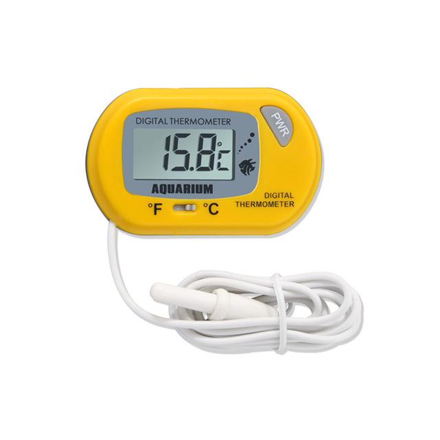 Digital LCD Aquarium Thermometer with Wired Sensor жёлтый