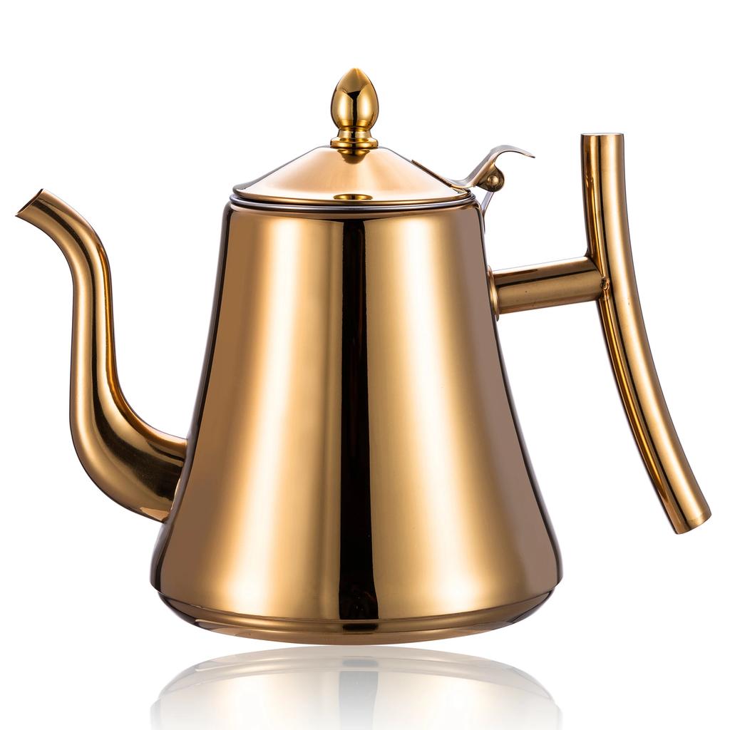 1,0 l/1,5 l/2,0 l Teekanne aus Edelstahl, Teekessel mit herausnehmbarem Sieb für losen Blütentee, Kaffeekessel für Herdplatten geeignet