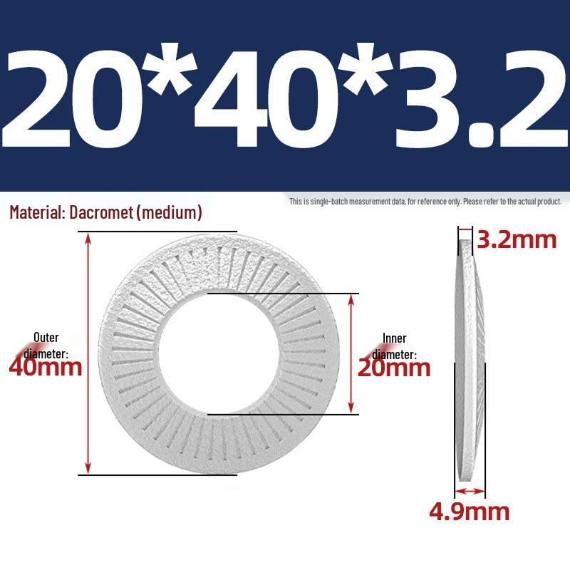 304 Stainless Steel Serrated Single-Sided Anti-Slip Lock Washer, Disc/Saddle Type, Sizes M3-M8