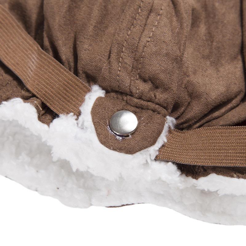 Korean Unisex Kids' Pilot Hat: Large Brim, Knitted, Velvet-Warm, Ear Protection
