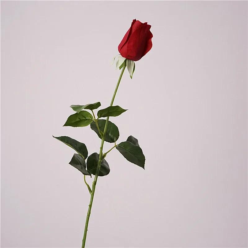 

12pcs/lot Versailles Roses Branch Artificial Flowers Office Decorative Simulation Milk Powder Rose True Touch Fake Flower червоний