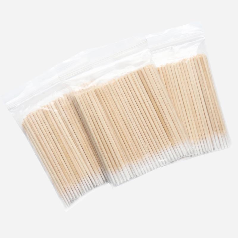 Pack of 100 Disposable Pointed Cotton Swabs, Embroidery Cosmetic Sticks, Korean Wooden Stick Cotton Swabs