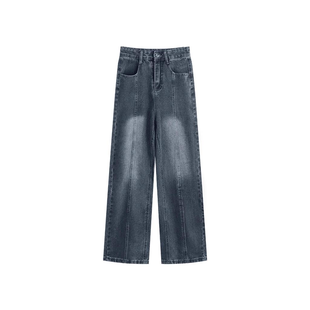 Women's Retro Wide-Leg High-Waist Jeans - Loose, Straight, Floor-Length for Spring & Autumn 2026