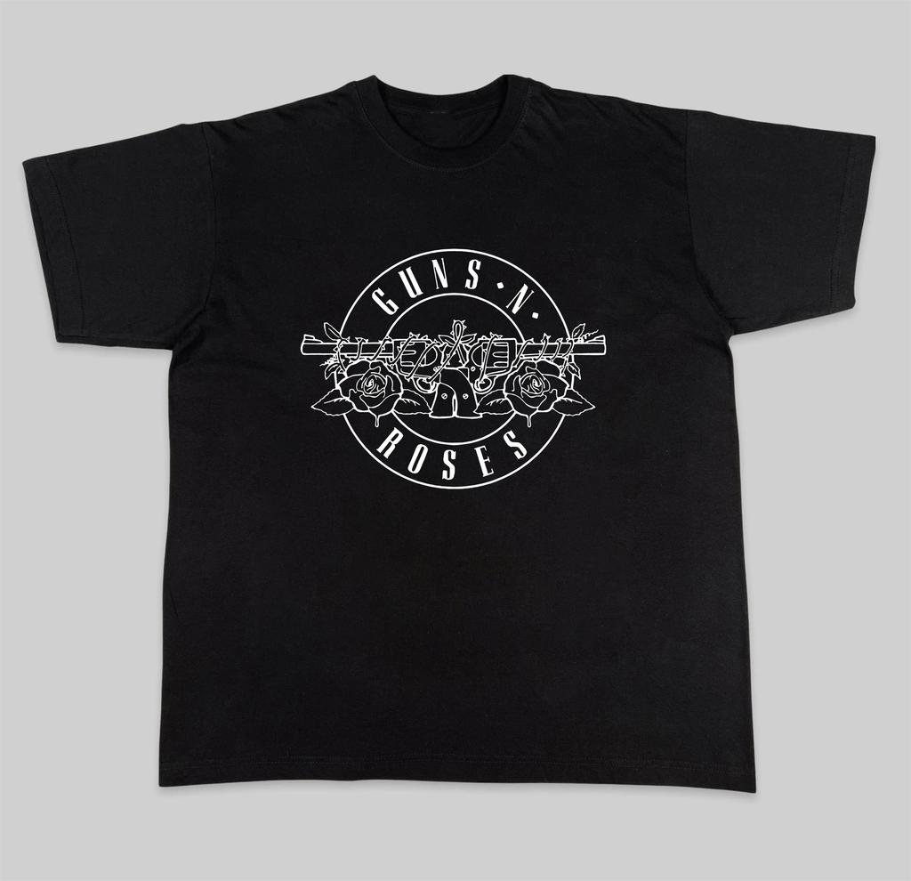 Guns N 'Roses T-Shirt Oberteile Amerikanischer Trend Street Locker Baumwolle Rundhals Kurzarm 100% Baumwolle Lockere Oberteile Atmungsaktives T-Shirt