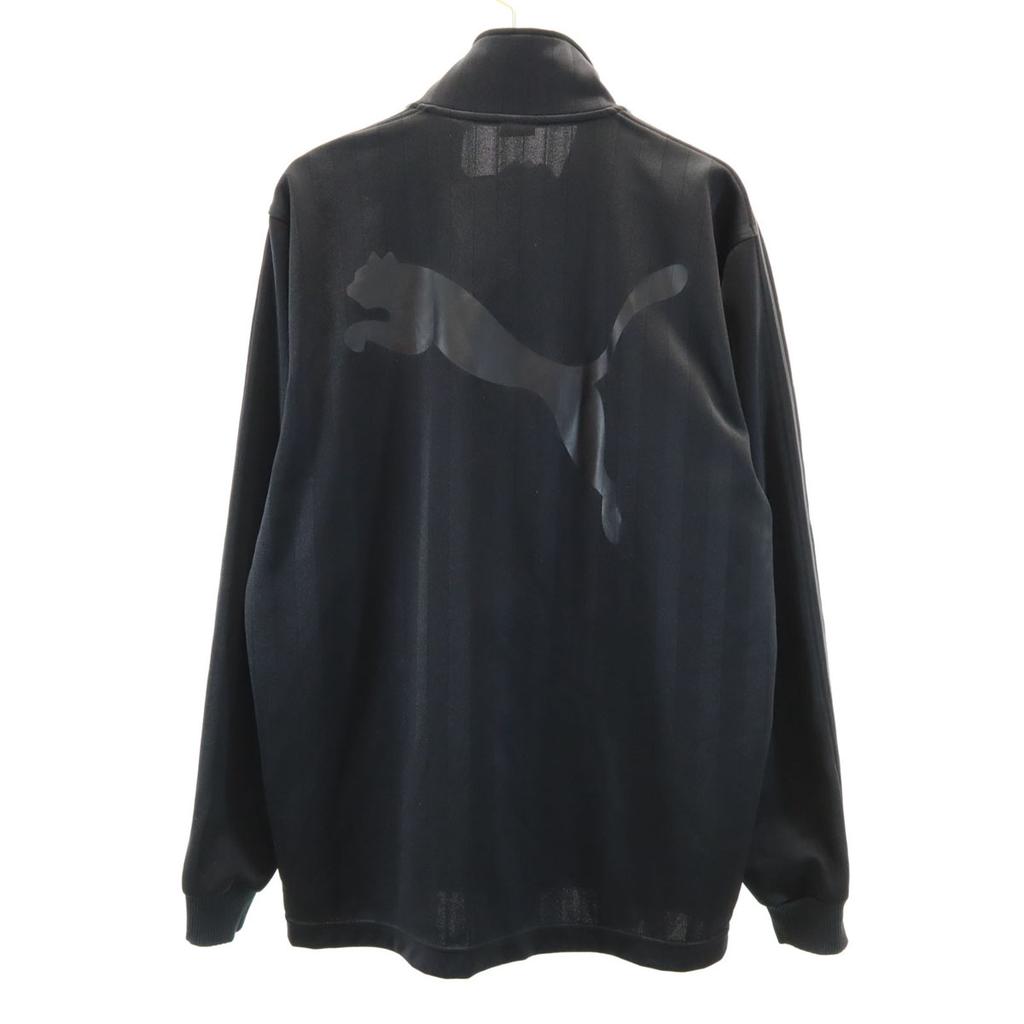 Puma Made In Japan Striped Pattern Track Jacket M Black Jersey Men's Used
