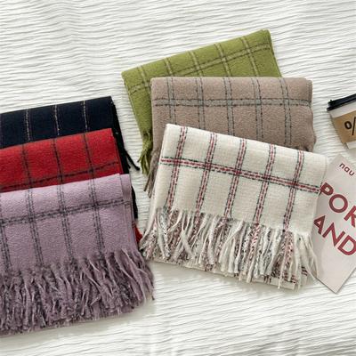 Écharpe polyvalente à pompons en imitation cachemire, douce et collante, pour femme, châle chaud et épais, de luxe, à la mode, pour l'hiver