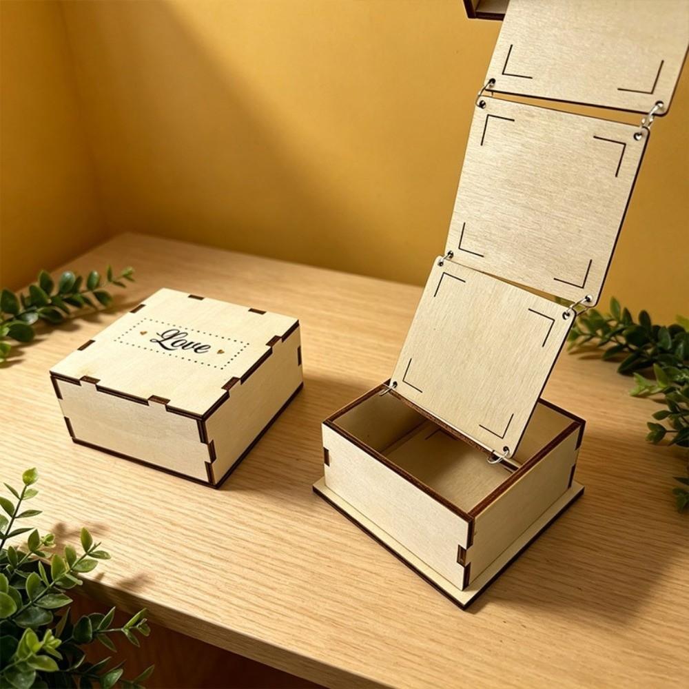 Vintage Photo Album Box Folding Accordion Photo Display Box Flip Cover Memory Box  Birthday Gift