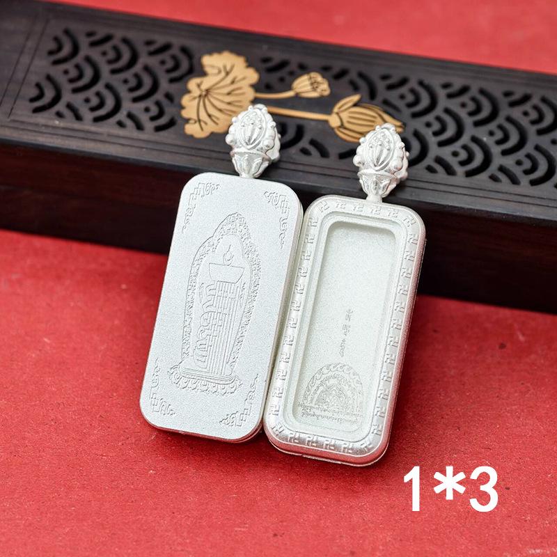 Tibetan Thangka Gold Necklace: Non-fading, Waterproof GAU Box Pendant, Multi-size Options
