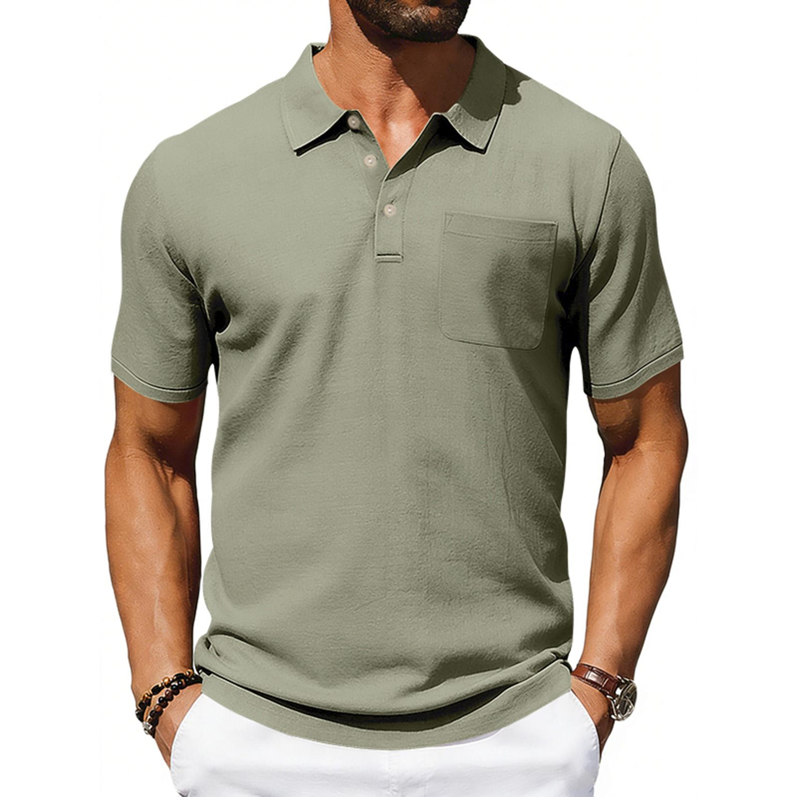 

Men s Shirt With Turn-down Collar And Short Sleeves – Casual, Sophisticated T-shirt L армия зеленый