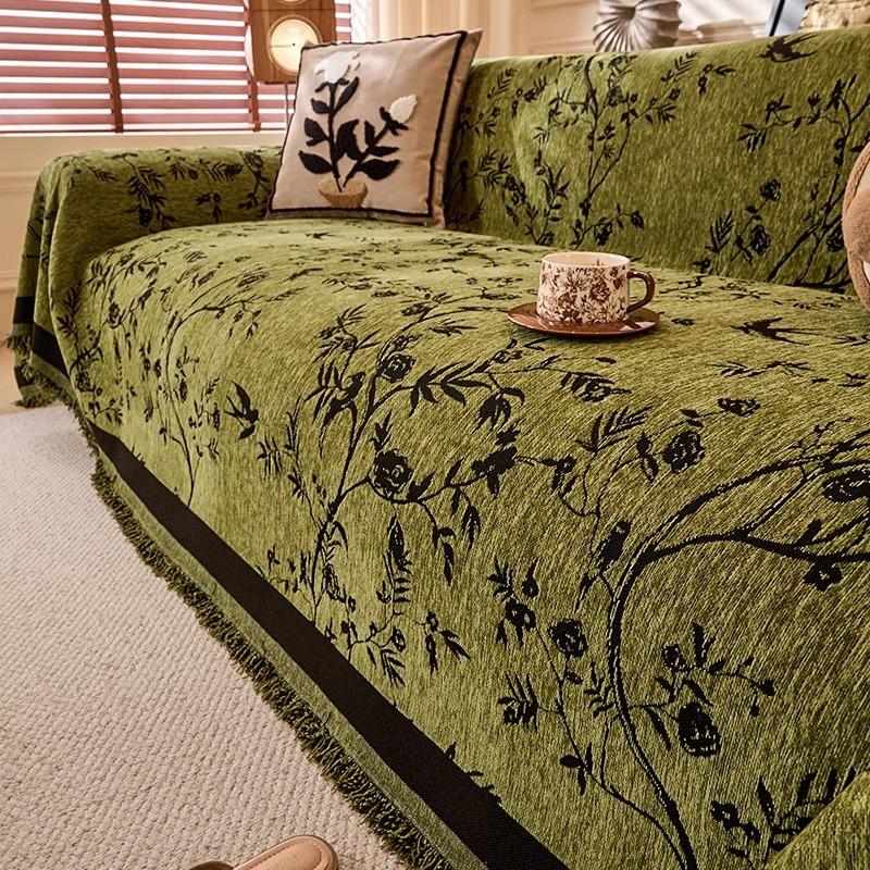 Retro style sofa cover, universal sofa cushion for all seasons, Chenier all-inclusive cover, light luxury and high-end sofa towel