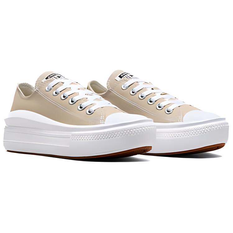 Converse  Chuck Taylor All Star Move Platform Low Nutty Granola Women Sneakers Tan White Gum A07580C