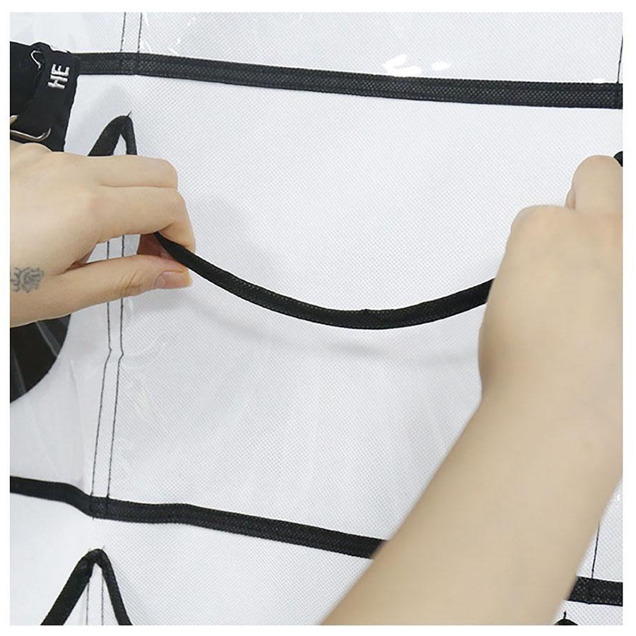 1PC Hat Organiser with Clear Deep Pockets to Display Your Baseball Caps, Baseball Cap Rack with 3 Hooks, 24 or 27 Deep Pockets