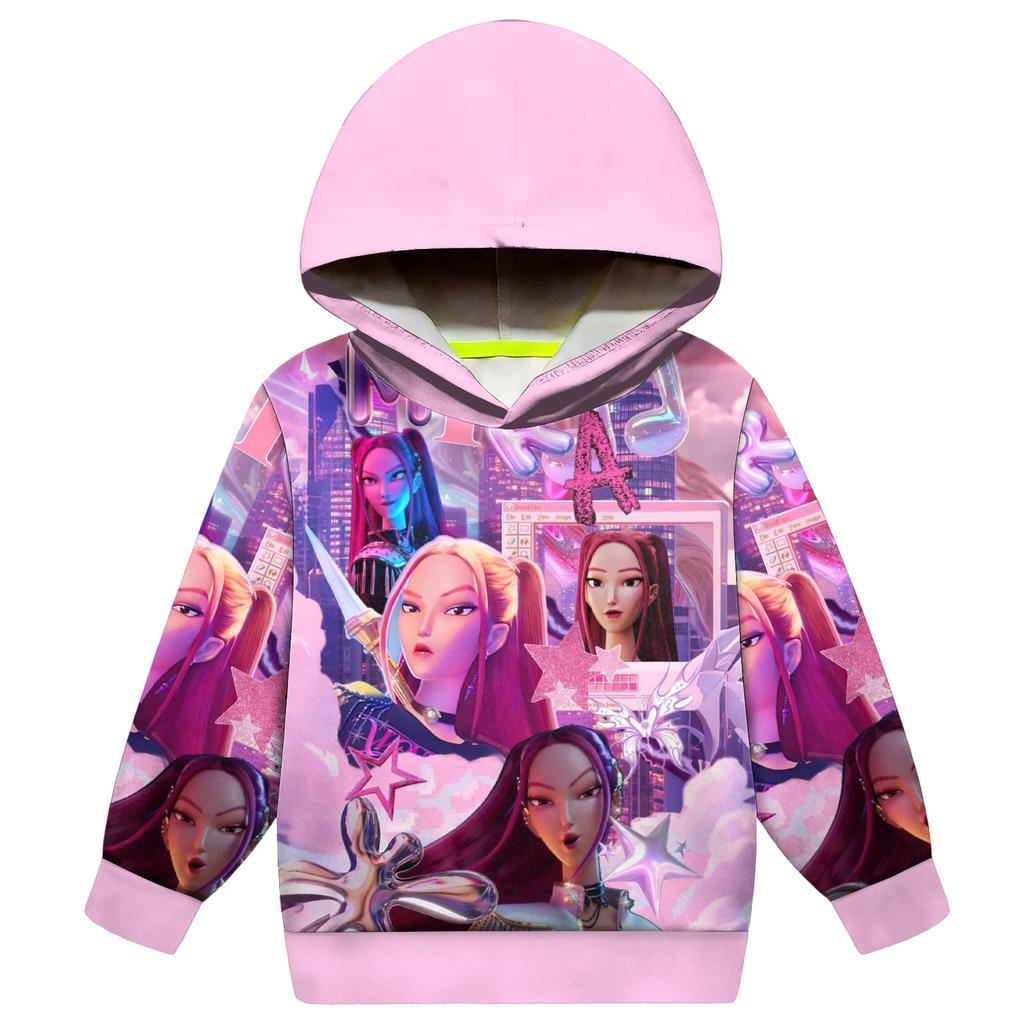 Dziecięca bluza z kapturem, luźna, z długim rękawem i sznurkiem