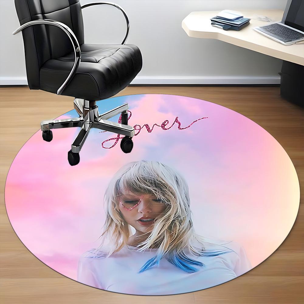 

1PC Lover, Taylor Swift Office Round Rug, Non-slip, Soft and Durable Office Rug for Interior Decoration, Perfect for Office, Beautiful Decoration 120cm