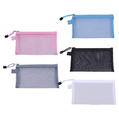 Storage Bags Coin Purse Handbags Zipper Pouch Document Bag Mesh Zipper Case File Folders