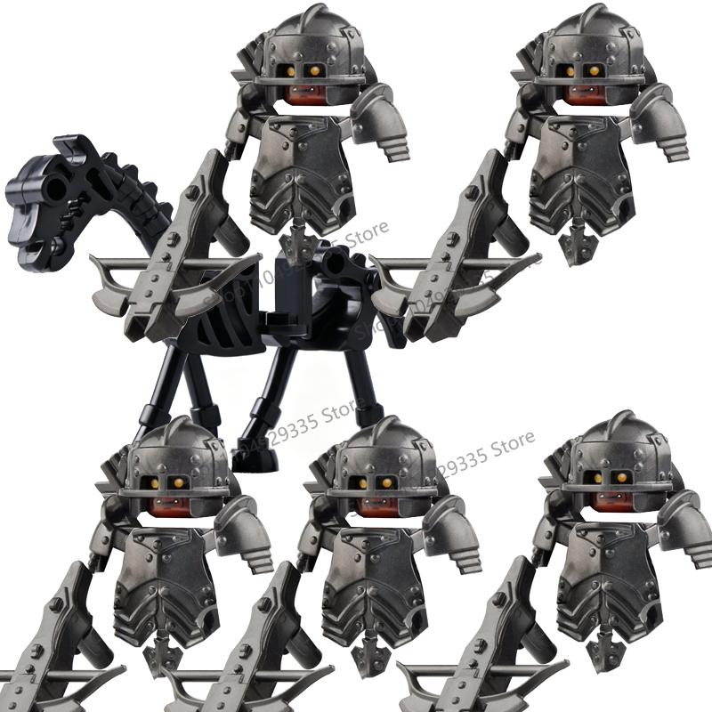 Medieval Knight Figures Building Blocks Elf Guard Dwarf Warrior Wild Boar Sheep Mount Fantasy Movie Character Soldier Bricks Toy