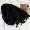 Solid Color Scarf Imitation Cashmere Scarf Winter Thickened Warm Multi-Color Scarf Women'S Long Fringed Shawl