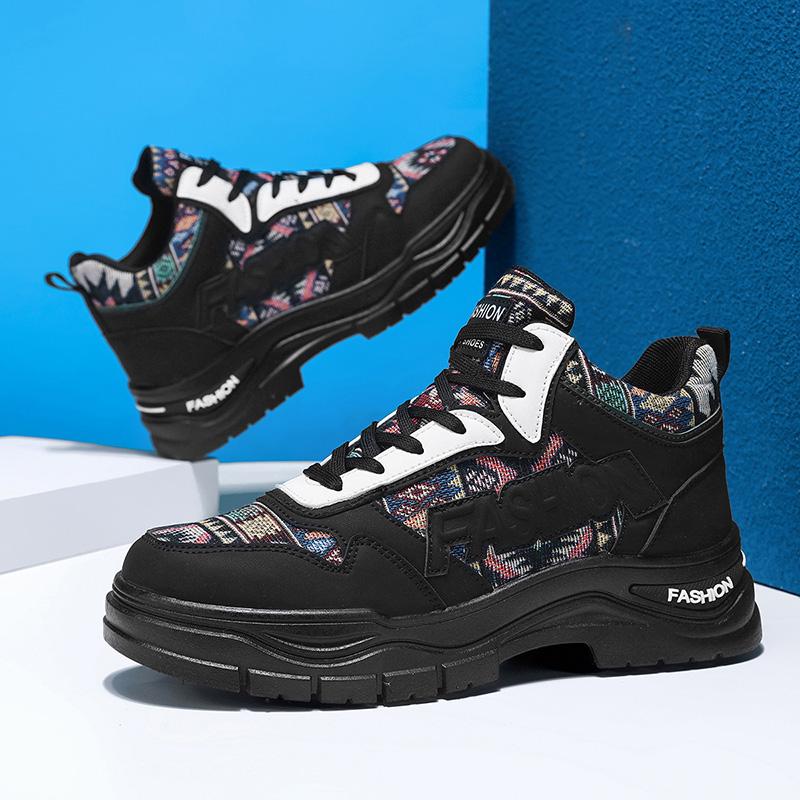 Heren Casual Vier Seizoenen Mode Hoge Top Studenten Comfortabele Sneakers Jongens Trendy Zachte Zool Ademende Schoenen