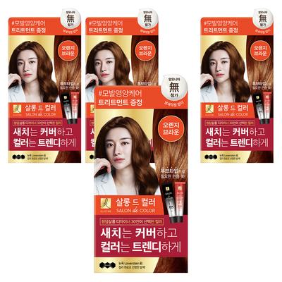 Elastine Salon De Color & Gray Hair Dye, Orange Brown, 4 Pcs.