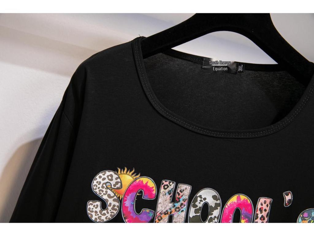 Women's Korean Style Plus Size Solid Color Long Sleeve T-Shirt - Fashionable Hot Stamping, Casual and Versatile for Autumn 2025