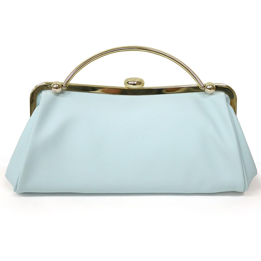 [kimono cafe] Furisode Clutch Bag with Peony Embroidery, White and Blue, Clasp Closure, Elegant, Hakama, Graduation, Wedding, Kimono 6030006297993