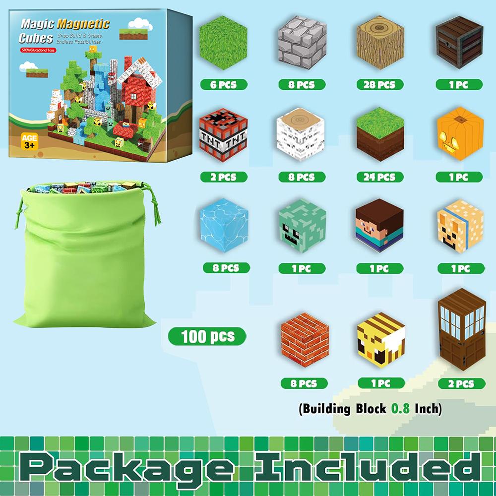 Magnetic Building Blocks Toy Construction Set Stem Sensory Educational Christmas Gift