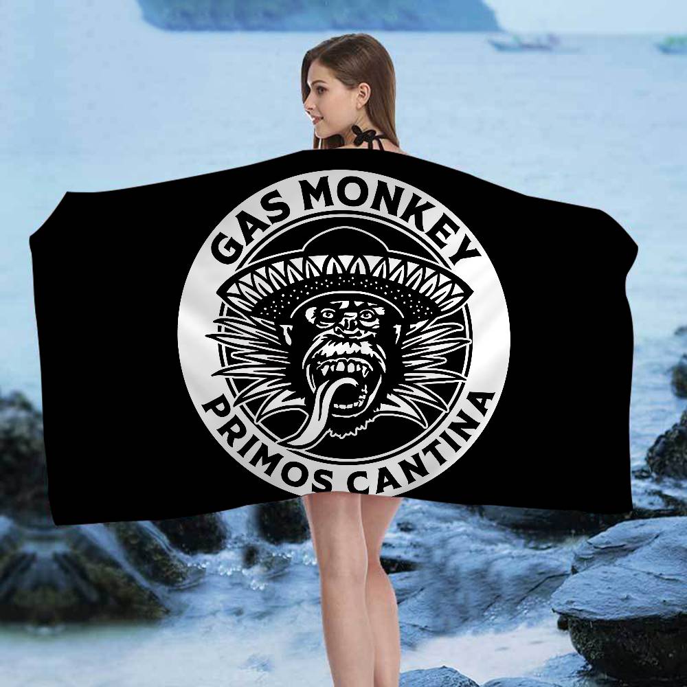 G-Gas M-MonkeyS Garage Beach Towel Colorful Bath Towels for Girl Microfiber Quick Dry Custom Sand Free Beach Yoga Spa Gym Pool
