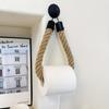 1pc Hemp Rope Self-Adhesive Wall Mounted Toilet Paper Holder - Towel Storage Rack for Home Use