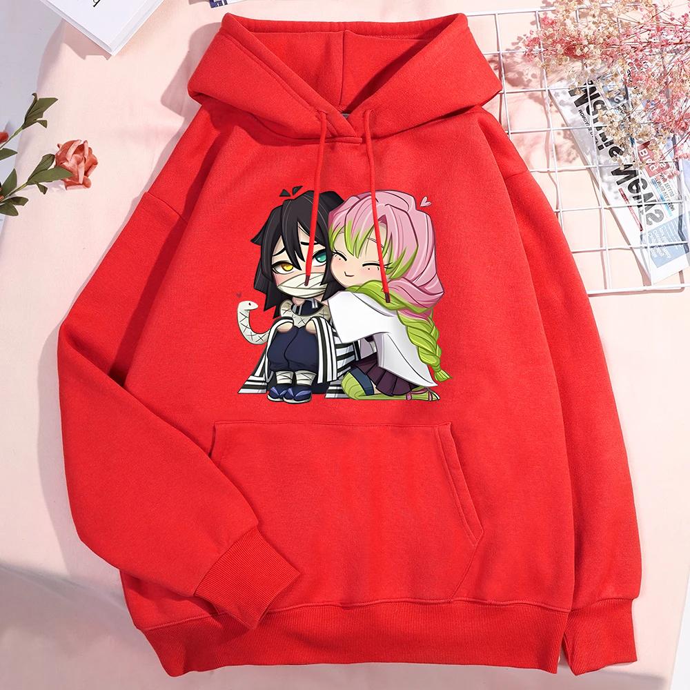 New Anime Cute Kanroji Mitsuri Iguro Obanai Printing Hoodies For Women Men Autumn Winter Sweatshirt Fashion Streetwear Pullover