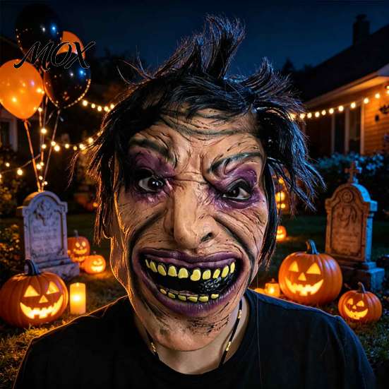 Full Head Masque for Cosplay Events Scary Halloween Masque, Creepy Face Latex Vampire Costume Men Women Costume, Party, Haunted House Realistic