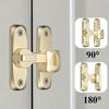 90/180 Degree Barn Door Lock - No Drilling Zinc Alloy Flip Gate Sliding Latch, Portable Security Door Lock for Kitchen Cabinet