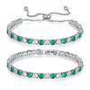 Iridescent Zircon Tennis Bracelet Set - White Gold Plated Fashion Jewelry