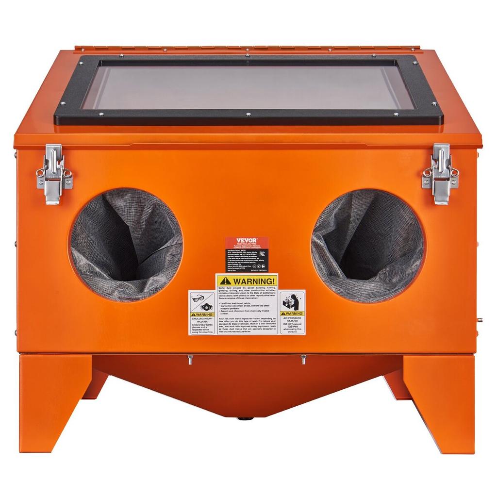 40 Gallon Sandblasting Cabinet Benchtop Cabinet with Blasting Gun 4 Nozzle