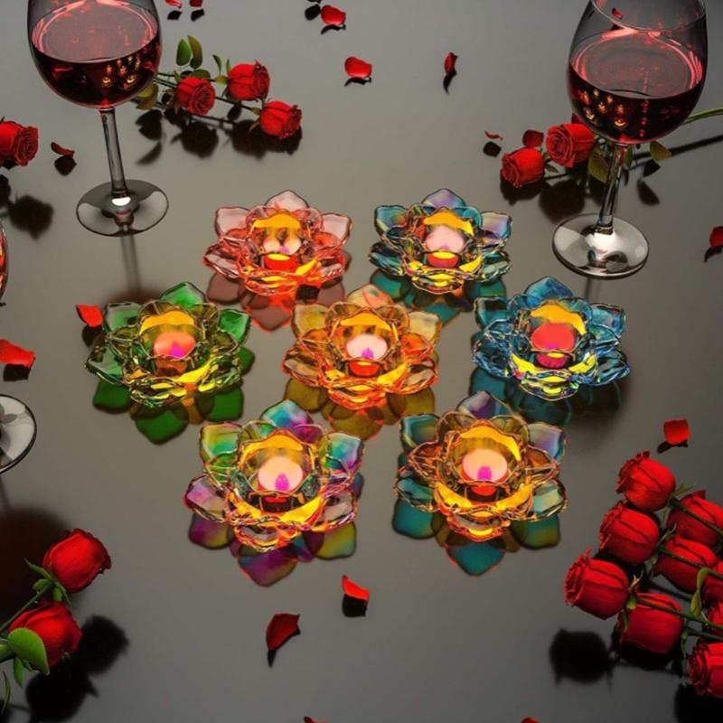 Silicone Lotuses Shape Craft Mold Candle Holder for Plasters Resin Candle DIY Projects and Holiday Mould