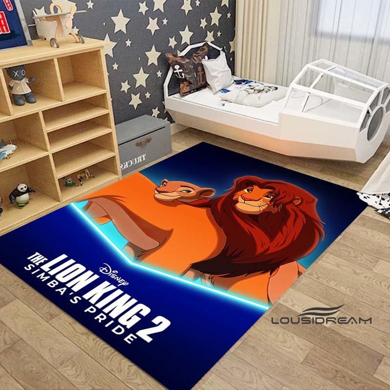 Customizable large Simba Lion King cartoon rug, suitable for living rooms, children's bedrooms, sofas, doormats, and is non-slip