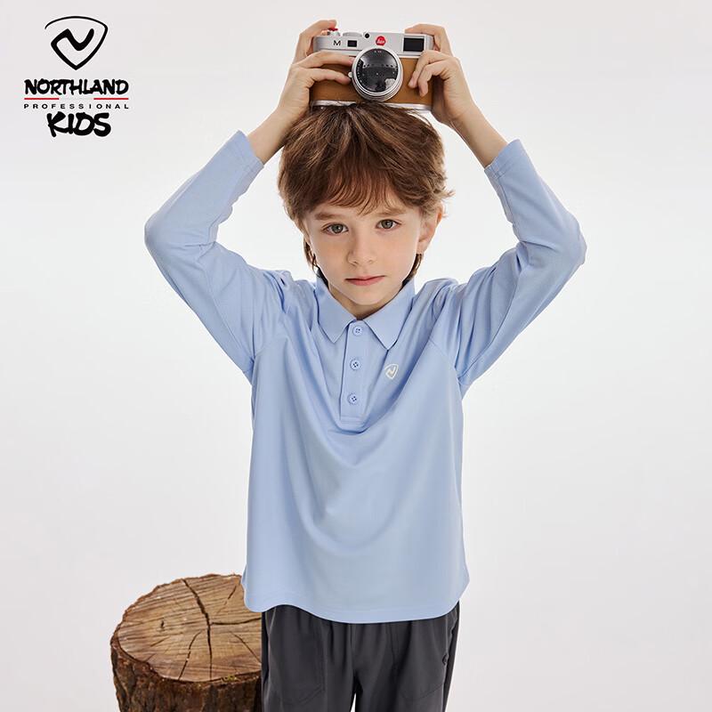 NORTHLAND Boys' Long-Sleeve Quick-Dry Polo T-Shirt