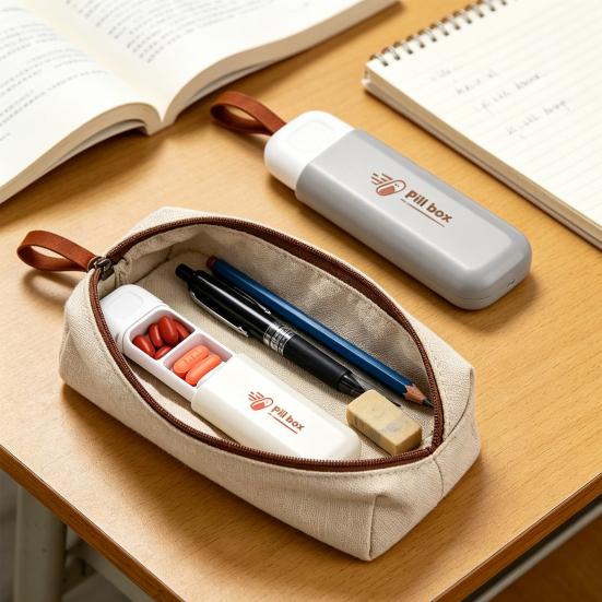 Daily Pill Box with 3 Compartments Large Openings Organizer Moisture-proof Pill Case for Pockets Small Bags