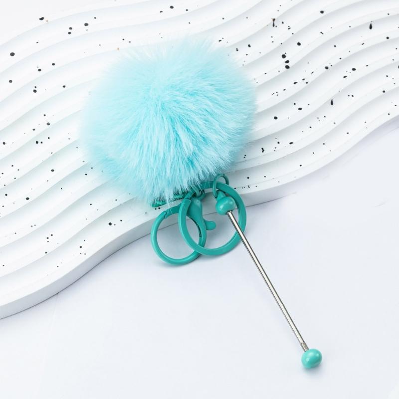 12Pcs Beadable Keychain Charm for Projects and Jewelry Craft Supplies in Bright Color for Student and Kids Daily Use