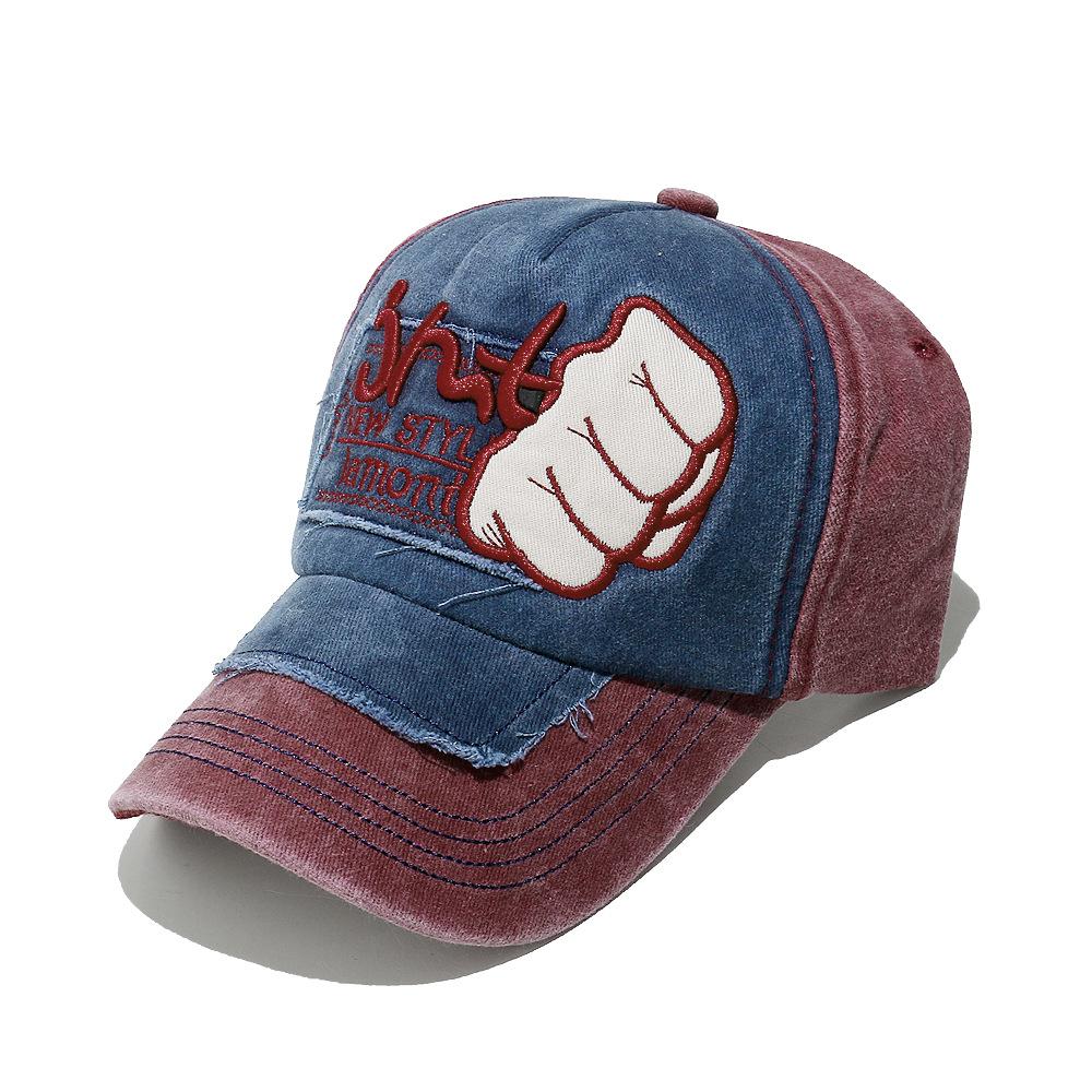Cross border European and American retro washed denim used fist baseball cap for men and women outdoor sun shading duckbill cap