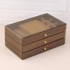 Five Layer Wood Grain Jewelry Box Multi Grid Drawer Storage Case For Earrings Rings Necklaces Bracelets Desktop Organizer