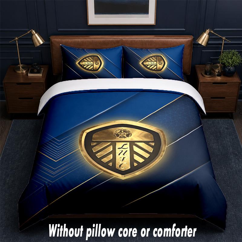 Set Biancheria da Letto Leeds United 1 Copripiumino + 2 Federe Morbido Traspirante Biancheria da Letto per la Casa