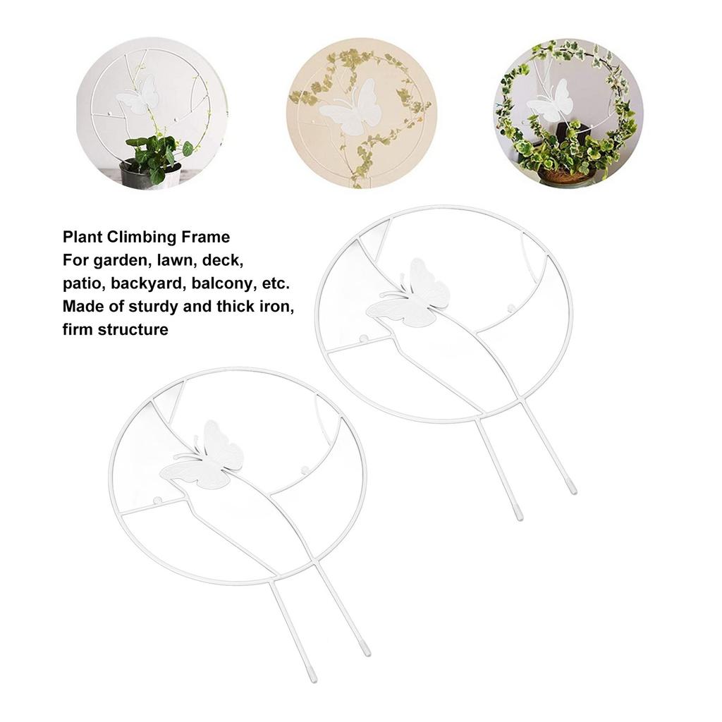 2PCS Flower Plant Support Stand Iron Climbing Frame for Home Garden Round Design
