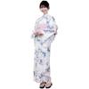 Kyoto Kimono Yuzen Women's Yukata and Obi Set, 2-Piece Floral Summer Kimono (Ivory with Peony)
