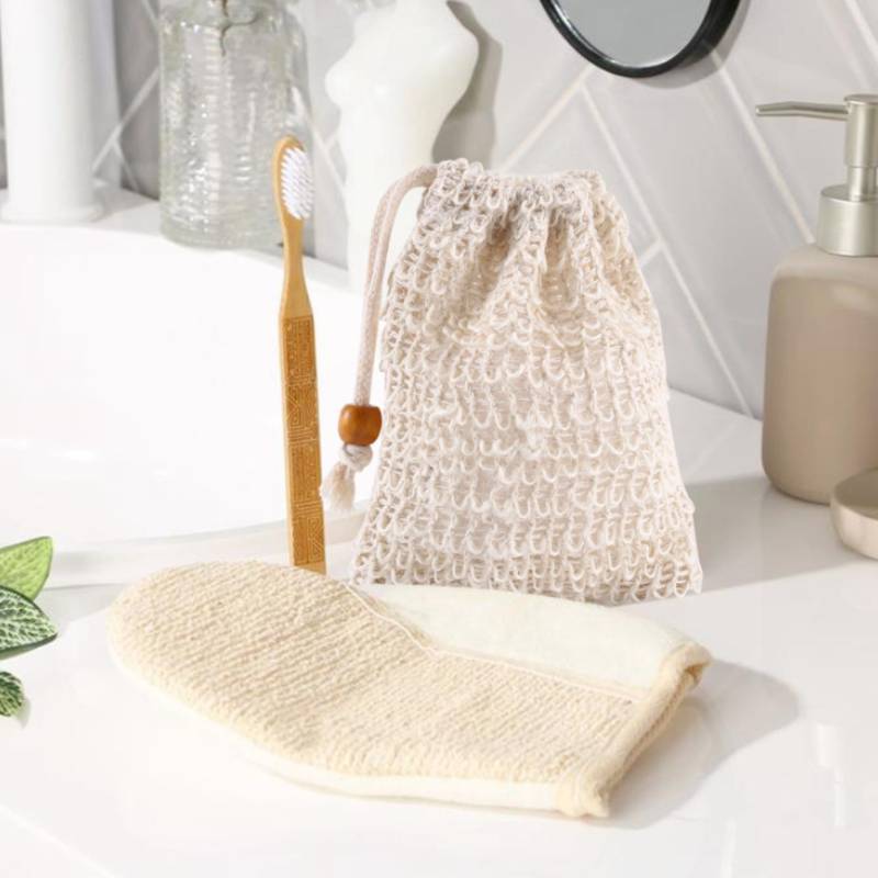 Seifenaufbewahrung in Bubble-Bag mit Kordelzugdesign, geeignet zum Baden, Duschen und