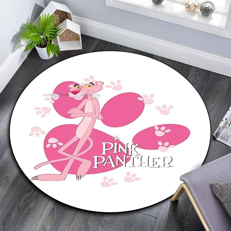 Pink Panther Pattern Round rug,Carpet Rug for Living Room Bedroom Playroom ,Non-slip Floor Mat,Holiday Gifts and Birthday Gifts.