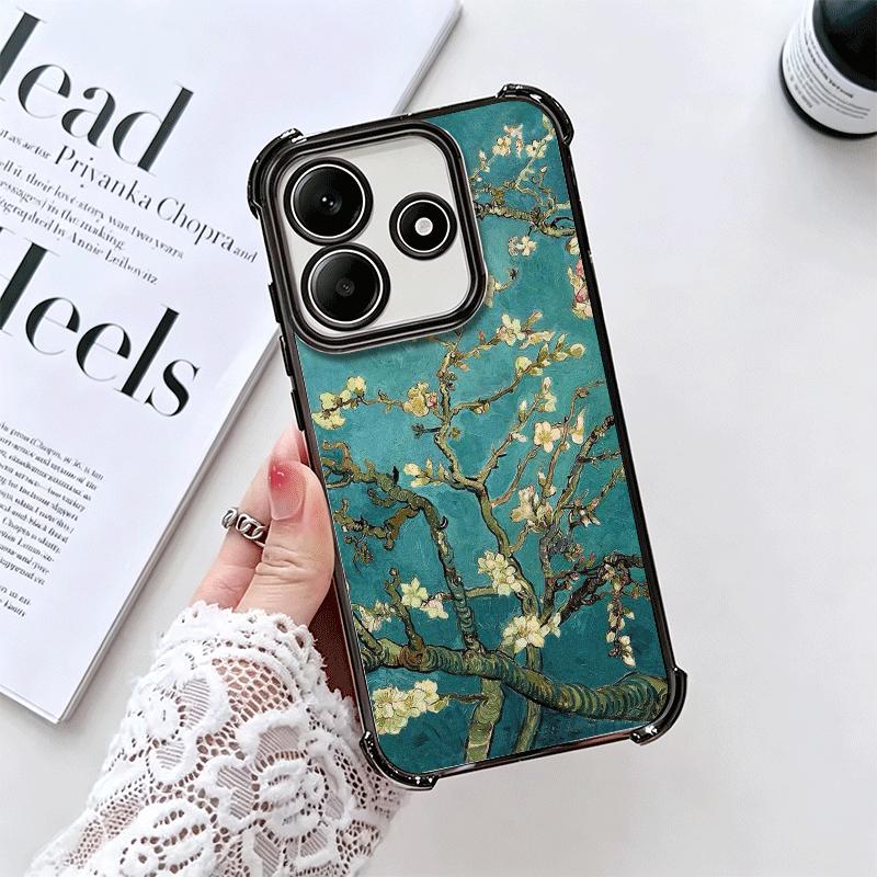 Van Gogh Oil Painting Aesthetics Soft Phone Case For Xiaomi Redmi Note 14 15 Pro Plus 13 12 11S 11T 5G 10 9S 9 Plating Anti-Fall