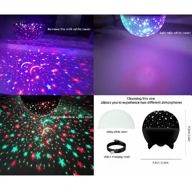 LED Starry Sky Night Lights USB Projector Lamp Magic Ball Moon Star Christmas Lights Home Bedroom KTV Atmosphere Decorations 3