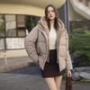Imitation Mink Velvet Fake Two-piece Hooded Splicing Down Cotton Cotton Jacket Winter New Short Bread Jacket