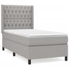 3131633 vidaXL Lit à sommier tapissier et matelas Gris clair 90x190 cm Tissu