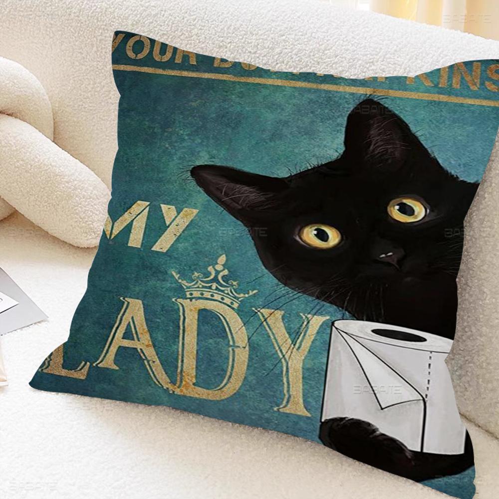 Black Cats Cushion Cover Decorative Pillow Sofa Home Decor Case Pillow Cases